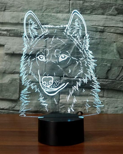 3D Illusion Lamps Animal Langtou Shape LED Desk Table Night Light 7 Color Touch Lamp Kiddie Kids Children Family Home Office Childrenroom Theme Decoration (Langtou) - LeafyLoom