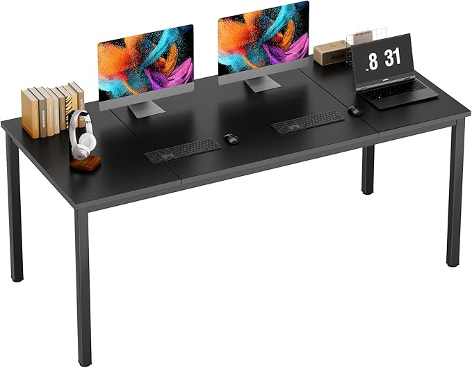 Need Large Computer Desk 70.8 x 31.5 inches Conference Table Large Office Desk Writing Table Workstation for Home Office,Black 10FJGSAC3-180BK-ND - LeafyLoom