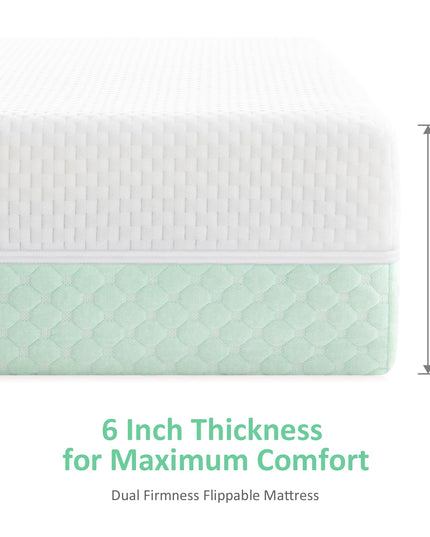 Crib Mattress, Dual Sided Comfort Memory Foam Toddler Bed Mattress, Triple-Layer Breathable Premium Baby Mattress for Infant and Toddler w/Removable Outer Cover - White&Blue - LeafyLoom