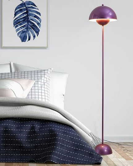 COSYLUX Modern Floor Lamp for Living Room, Industrial Tall Standing Lamp for Bedroom, Metal Shade Reflecting Light reading Floor Lamp for Office, Nursery Room, Corner(Pearl Purple) - LeafyLoom
