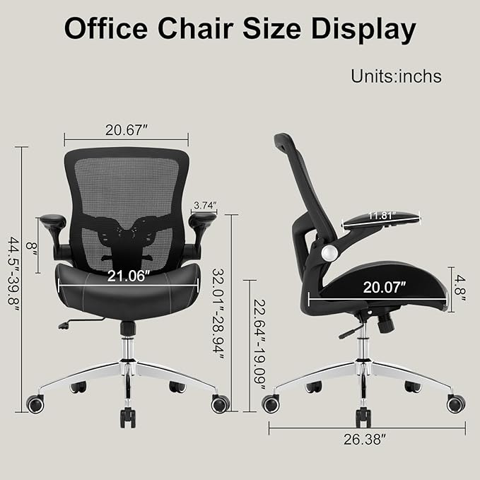 Office Chair Ergonomic Desk Chair-400lbs Big and Tall Heavy Duty, Wide & Soft 3D Modeling Foam Cushion Home Office Desk Chair with Adjustable Seat Height, Executive Computer Task Chair - LeafyLoom