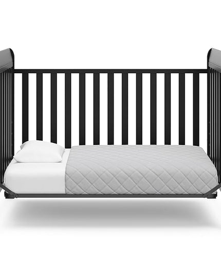 Storkcraft Maxwell Convertible Crib (Black) – GREENGUARD Gold Certified, Converts to Toddler Bed and Daybed, Fits Standard Full-Size Crib Mattress, Classic Crib with Traditional Sleigh Design - LeafyLoom