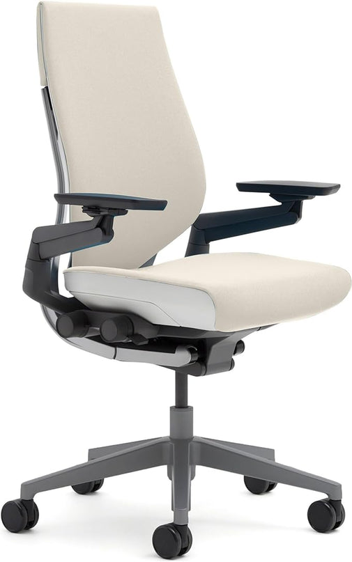 Steelcase Gesture Office Chair - Ergonomic Work Chair with Wheels for Carpet - Comfortable Office Chair - Intuitive-to-Adjust Chairs for Desk - 360-Degree Arms - Coconut Yellow Fabric - LeafyLoom