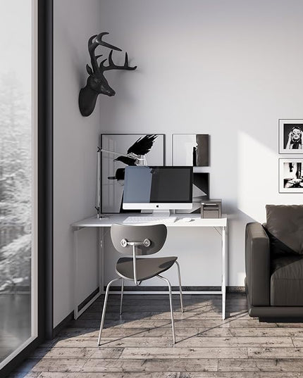 Folding Desk 30 Inch - Small Foldable Desk for Small Space Minimalist, Space Saving Collapsible Compact Desk Portable Table for Craft, Writing, Study and Work (No Assembly Required) - LeafyLoom