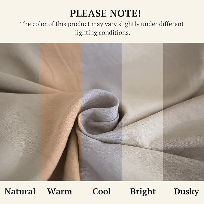 MILDLY California King Size Comforter Set 7 Piece Color Clash, Oatmeal Grey Bed in a Bag, All Season Bedding Sets with 1 Comforter, 2 Pillow Shams, 2 Pillowcases, 1 Flat Sheet, 1 Fitted Sheet - LeafyLoom