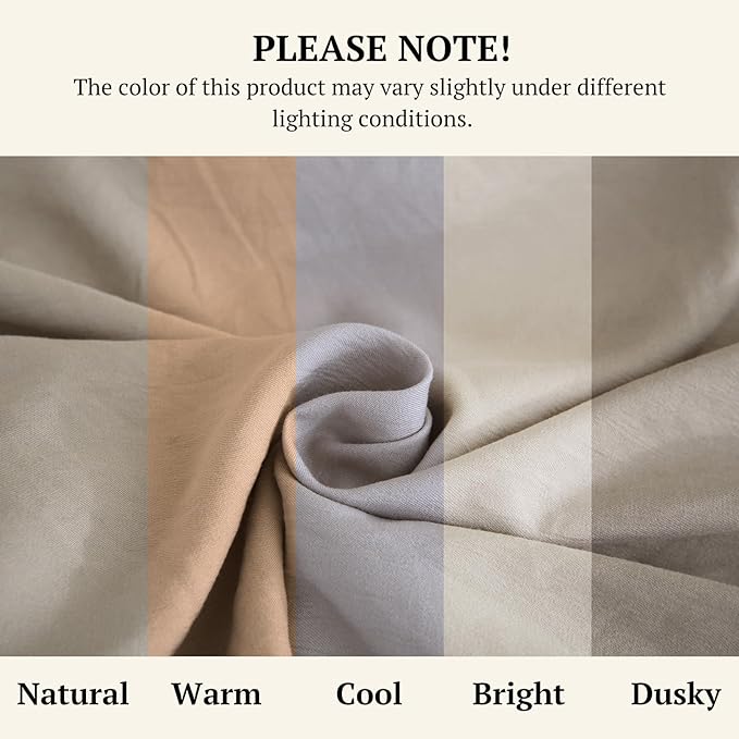 MILDLY King Size Comforter Set 7 Piece Color Clash, Oatmeal Grey Bed in a Bag, All Season Bedding Sets with 1 Comforter, 2 Pillow Shams, 2 Pillowcases, 1 Flat Sheet, 1 Fitted Sheet - LeafyLoom