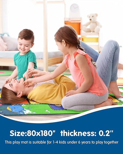 Booooom Jackson Hopscotch Kid Rug 31''x70'' Kids Preschool Rugs for3, 4, 5, 6, and 7 Year Olds,Kids Rugs for Classroom and Bedroom - LeafyLoom
