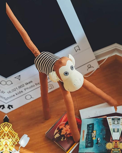 Floor Lamp by Cozylight, Brown Monkey Design 50 Inch Modern Floor Lamp for Bedroom, Hand-Stitched Toy Standing Lamp for Living Room, Kids Floor lamp Come with an LED Bulb - LeafyLoom
