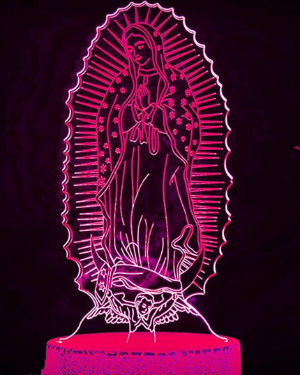 3D The Virgin Mary Night Light Table Desk Optical Illusion Lamps 7 Color Changing Lights LED Table Lamp Xmas Home Birthday Children Kids Decor Toy Gift - LeafyLoom