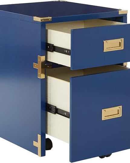 OSP Home Furnishings Wellington 2-Drawer File Cabinet, Lapis Blue - LeafyLoom