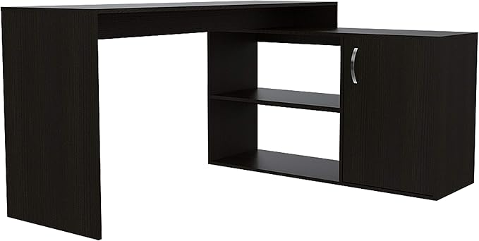 NicBex Kimberly-DW-00200-LWJ Home Office Desks, 59.64"x45.86"x30.11", Black - LeafyLoom