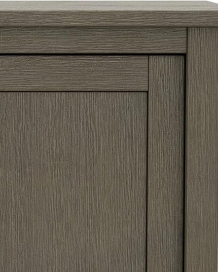 SIMPLIHOME Warm Shaker SOLID WOOD Universal TV Media Stand, 47 inch Wide, Transitional, Living Room Entertainment Center, Storage Cabinet, for Flat Screen TVs up to 55 inches in Farmhouse Grey - LeafyLoom