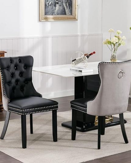 NicBex Haerin-SD-00104-LWJ Dining Chairs, 25.5"x19.7"x37.5", Black and Gray - LeafyLoom