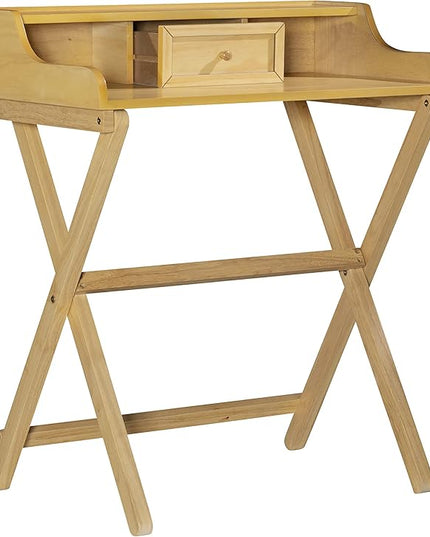 Linon Mable Folding Desk, Natural - LeafyLoom