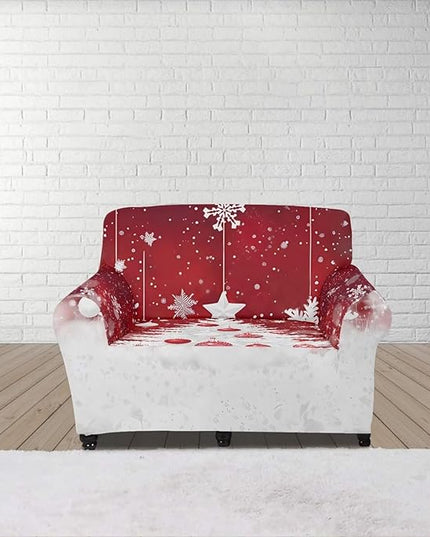 FKELYI Christmas Tree Sofa Furniture Protector Easy Going Stretch Sofa Slipcover Non-Slip Sofa Couch Cover Washable Sofa Slipcovers S FKELYI
