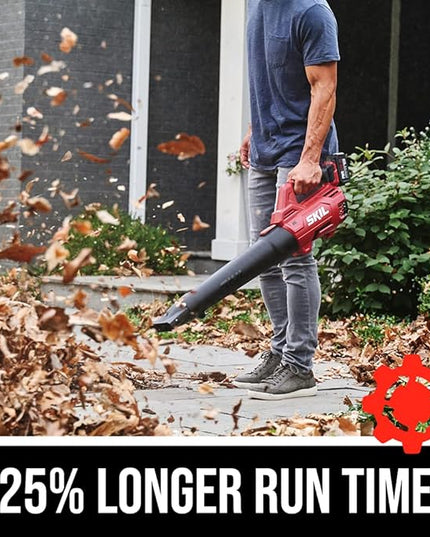 SKIL BL4714B-10 PWR CORE 20 Brushless 400 CFM Leaf Blower Kit, Includes 4.0Ah Battery and Charger - LeafyLoom