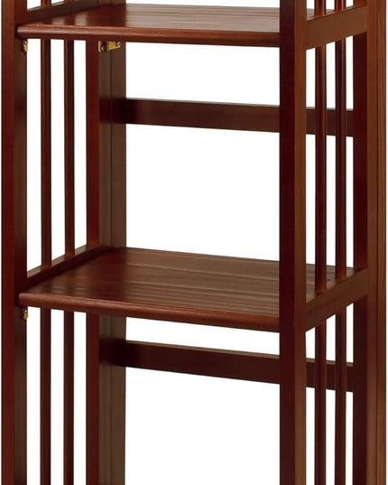 Casual Home 3-Shelf Folding Bookcase (14" Wide)-Walnut - LeafyLoom