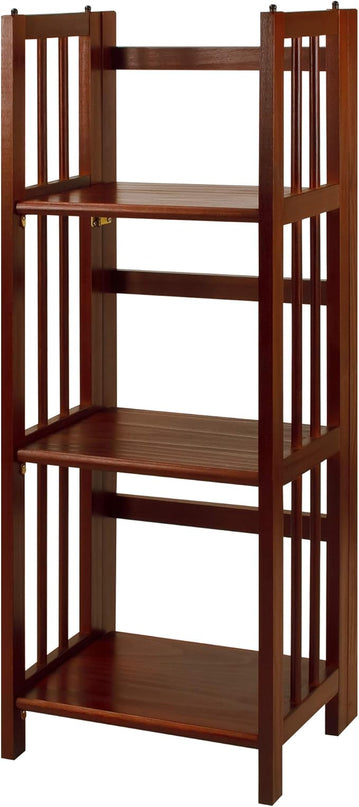 Casual Home 3-Shelf Folding Bookcase (14" Wide)-Walnut - LeafyLoom