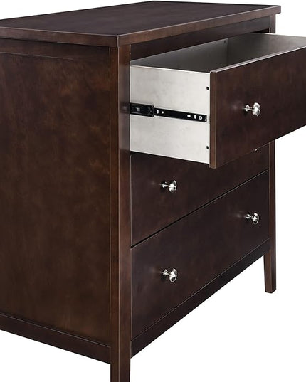 Delta Children Campbell 3 Drawer Dresser, Walnut Espresso - LeafyLoom