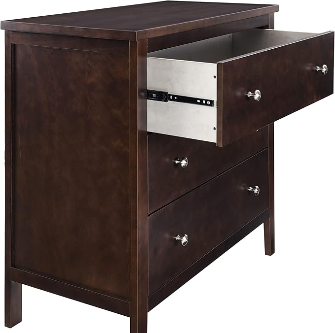 Delta Children Campbell 3 Drawer Dresser, Walnut Espresso - LeafyLoom