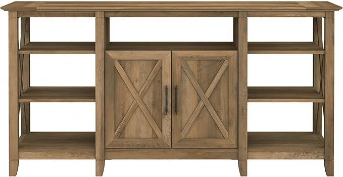 Bush KWV160RCP-03 Key West Tall TV Stand, Reclaimed Pine, Screens up to 65-Inch - LeafyLoom