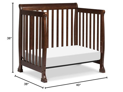 DaVinci Kalani 4-in-1 Convertible Mini Crib in Espresso | Greenguard Gold Certified - LeafyLoom