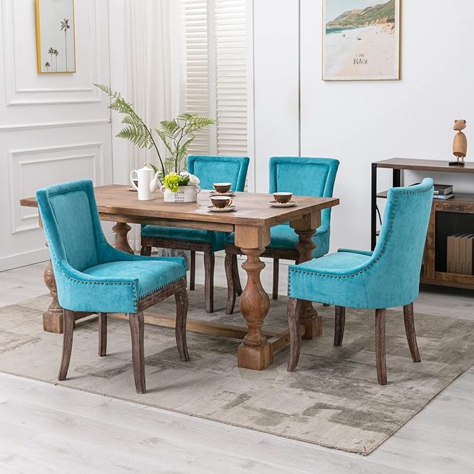 NicBex Haerin-SD-00085-LWJ Dining Chairs, 22.8"x20.8"x35.4", Blue - LeafyLoom