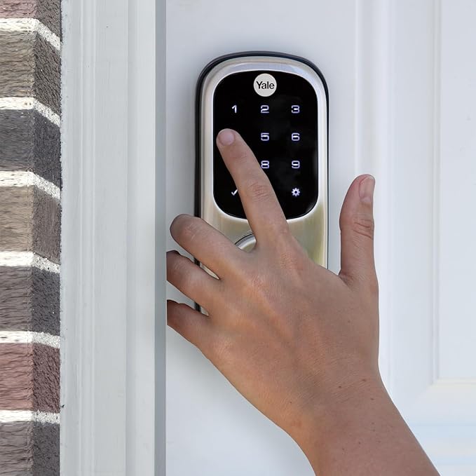 Yale Assure Lock Deadbolt, Black Suede Digital Touchscreen Non-Connected Keypad with Backup Key for Front or Back Entry Door, YRD226-NR-BSP Yale