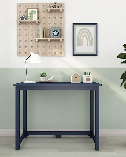 Max & Lily Solid Wood Desk, 40 Inches, Blue - LeafyLoom