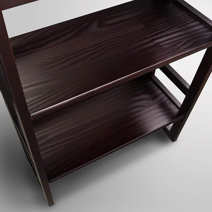 Casual Home 3-Shelf Folding Student Bookcase 20.75" Wide-Espresso - LeafyLoom