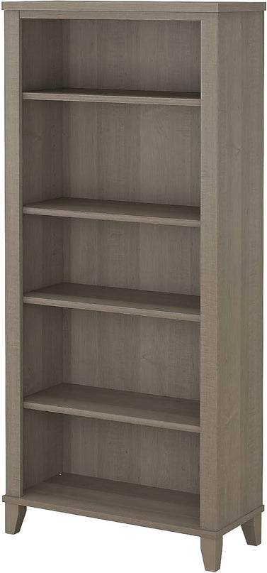 Bush Furniture Somerset Tall 5 Shelf Bookcase in Ash Gray - LeafyLoom