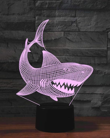 Night Light for Kids 3D Shark Led Lamp with Remote Control 16 Color Changing Xmas Birthday Gift for Child - LeafyLoom