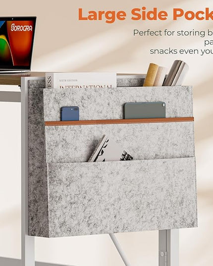 Folding Desk, Small Foldable Desk 31.5 Inch for Small Space, Computer Table Home Office Writing Desk with Storage Bag Headphone Hook, Easy Assembly, OAK - LeafyLoom