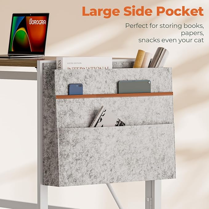 Folding Desk, Small Foldable Desk 31.5 Inch for Small Space, Computer Table Home Office Writing Desk with Storage Bag Headphone Hook, Easy Assembly, OAK - LeafyLoom