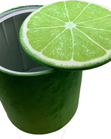 Storl Organizer Storage Stool for Toy and Cloth and Kids Stool (Lime, 12Wx13H) - LeafyLoom