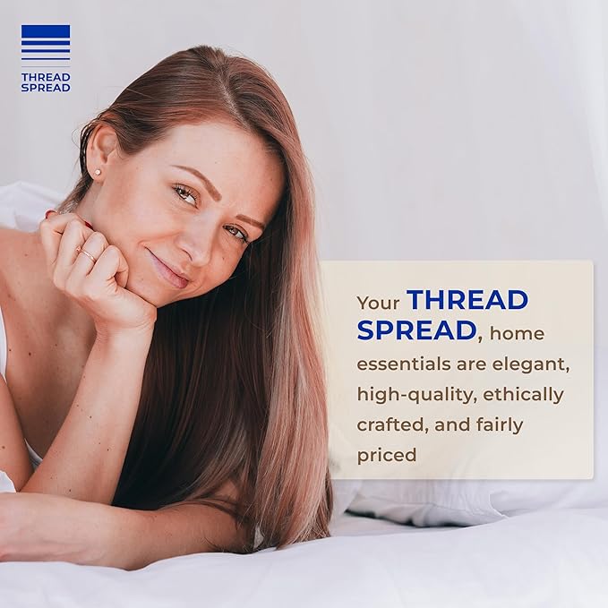 THREAD SPREAD Luxury Egyptian Cotton Sheets King Size - 600 Thread Count Sheets King 4 PC White Luxury Sheets King Size, 16" Deep Pocket, Extra Soft, Cooling Sateen Weave Hotel Luxury Bed Sheets Set - LeafyLoom