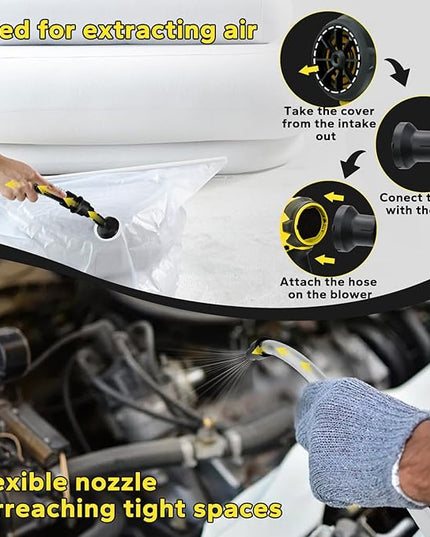 Cordless Dust Blower for Dewalt 20V Max Battery, 2-in-1 Blower & Vacuum, Handheld Blower HighSpeed Motor Air Compressed Duster w/ 671 MPH & 7 Nozzles for Sawmill Room, Home Cleaning（No Battery ） - LeafyLoom