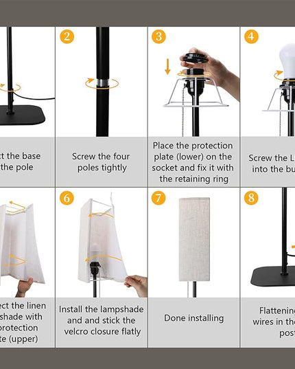 Floor Lamp for Bedroom Living Room: LED Modern Standing Lamp, Tall Lights for Office, Dimmable Pole Lamp for Reading, Kids Room, Working - LeafyLoom