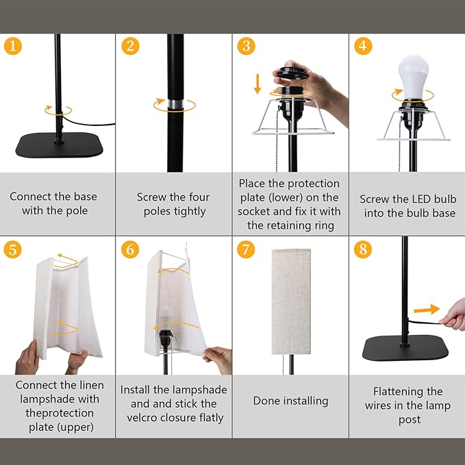 Floor Lamp for Bedroom Living Room: LED Modern Standing Lamp, Tall Lights for Office, Dimmable Pole Lamp for Reading, Kids Room, Working - LeafyLoom