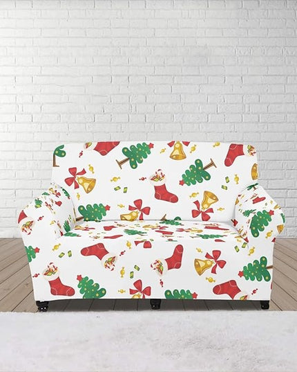 FKELYI Christmas Tree Easy Going Stretch Sofa Slipcover Washable Sofa Couch Cover Comfortable Furniture Protector with Elastic Bottom M FKELYI