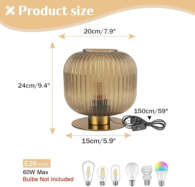 desk lamp, blue glass lampshade, modern glass desk lamp with plug-in style, medieval Bohemian style retro desk lamp, suitable for home decoration, bedroom, and office countertop - LeafyLoom
