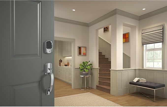Schlage Encode Smart WiFi Deadbolt Lock for Front Door - Keyless Entry with App or Touchscreen - Works with Alexa, Apple HomeKit, Hey Google, & Airbnb - Create Codes for Guests - Bright Chrome Silver SchlageLockCompany