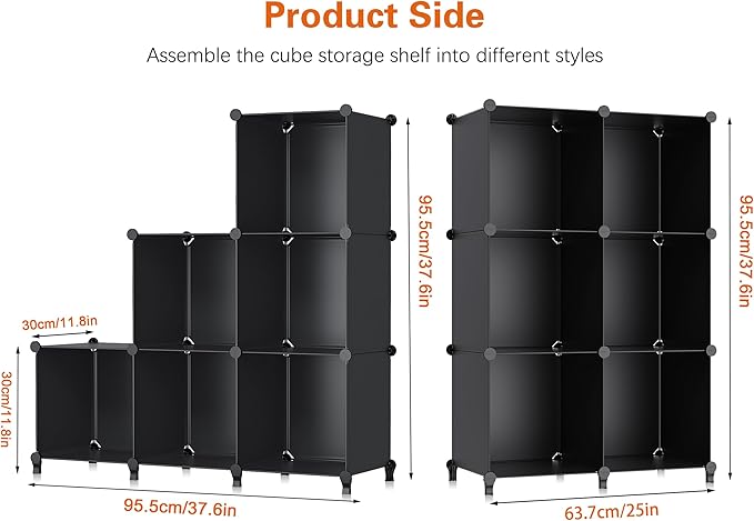 HOMIDEC 6-Cube Storage Organizer, Closet Organizer Storage Cabinet Shelf Bookcase Bookshelf,Storage Cubes Organizer Cabinet for Kids,Closet, Bedroom,Bathroom - LeafyLoom