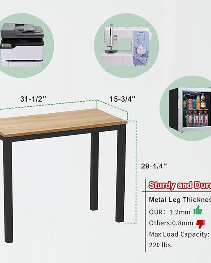 Need Small Computer Desk 31-1/2'' Sturdy and Heavy Duty Writing Desk for Small Spaces and Small Desk Study Table Laptop Desk- AC3BB-80-40 - LeafyLoom