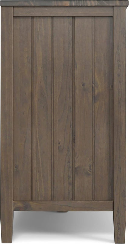 SIMPLIHOME Lev SOLID WOOD 53 Inch Wide Contemporary TV Media Stand in Smoky Brown for TVs up to 60 Inches, for The Living Room and Entertainment Center - LeafyLoom