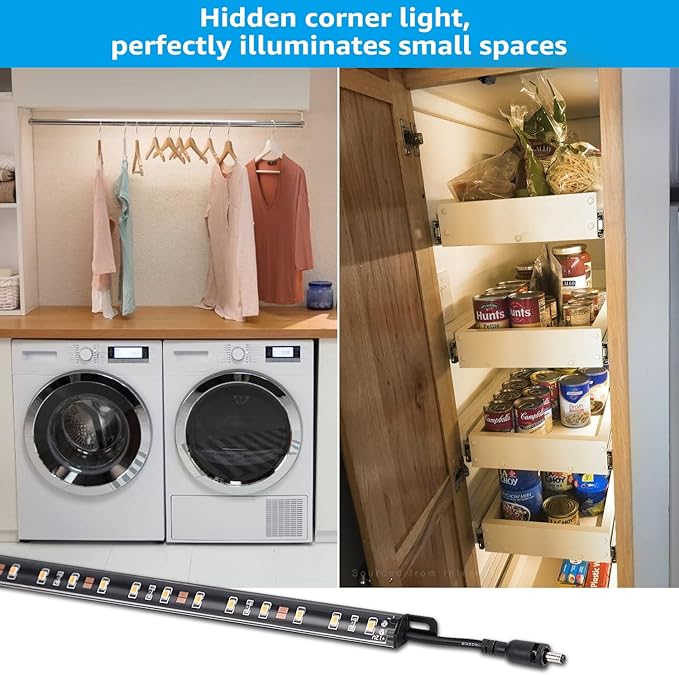 TORCHSTAR LED Safe Lighting Kit, (6) 12 Inch Linkable Light Bars + Motion Sensor + UL Power Adapter, 900LM, Input 100-240V, for Under Cabinet Gun Safe Locker Closet Showcase, 3000K Warm White TORCHSTAR