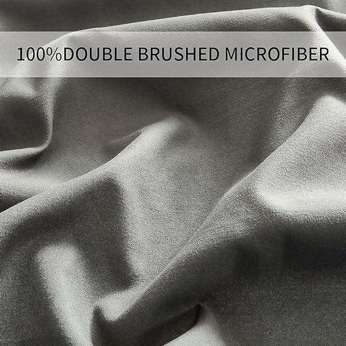 Bed Sheet Set - Brushed Microfiber Bedding - Bedding Sheets & Pillowcases - Deep Pockets - Easy Fit - Breathable & Cooling Sheets - 4 Piece Full Dark Gray Sheet - LeafyLoom