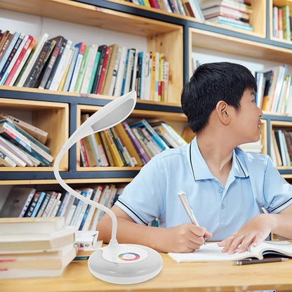 LED Gooseneck Desk Lamp, Office Desktop Lamp 3 Dimming Level, Touch Control, Battery Charging Table Lamp Adjustable Study Desk Lamp, Energy Saving Lamp Reading Light - LeafyLoom