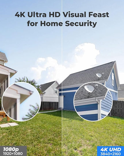 REOLINK 4K Security Camera Outdoor System, IP PoE Dome Surveillance Camera with Human/Vehicle Detection, 100Ft 8MP IR Night Vision, Work with Smart Home, Up to 256GB SD Card, RLC-820A (Black) REOLINK