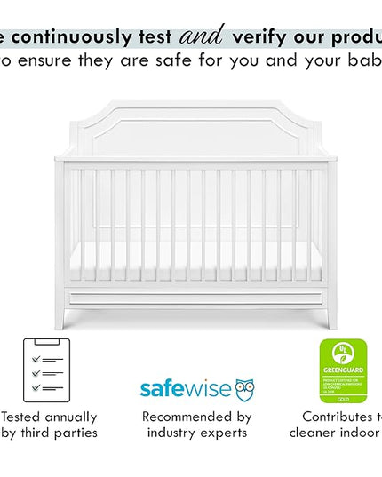DaVinci Chloe Regency 4-in-1 Convertible Crib in White Greenguard Gold Certified - LeafyLoom